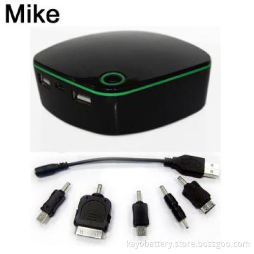 Mobile power with 9000mAh 1A, dual output DC5V 2.1A, DC5V 1A with 5pcs